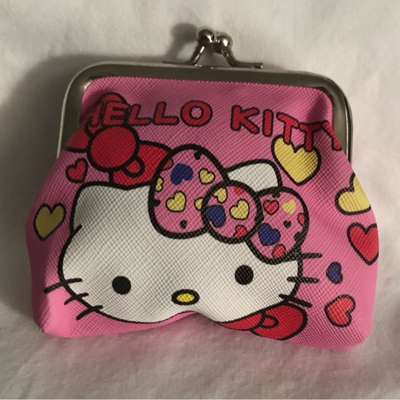 Hello Kitty coin purse Hello Kitty hearts graphics pink.4”X3-1/2” - Picture 1 of 4